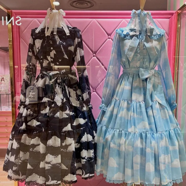 现货 AP 小白云 分体云 衬衫+长半裙 lolita套装